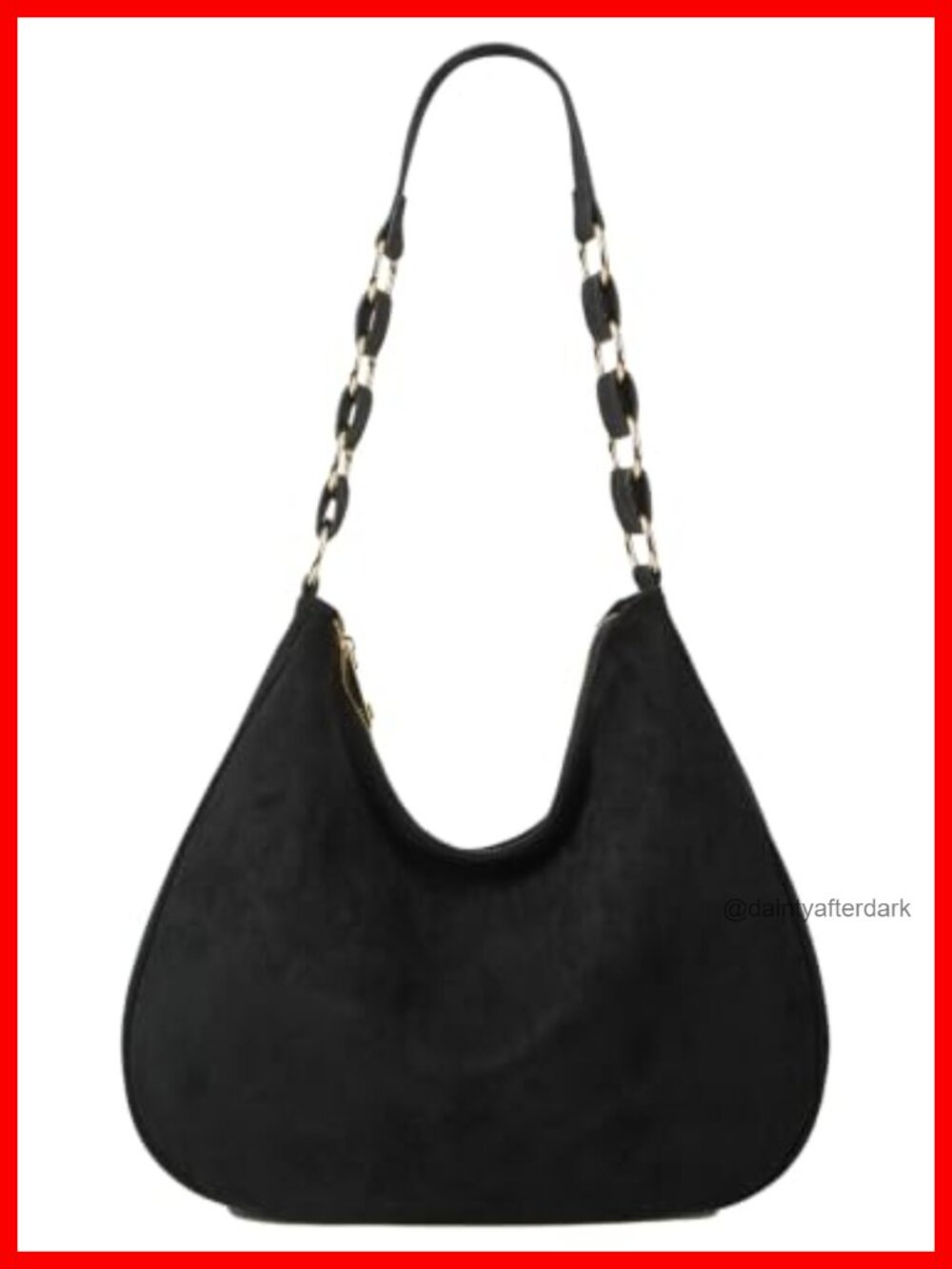 Suede Velvet Shoulder Bag Crossbody Tote with Zipper Closure and Metal Hardware